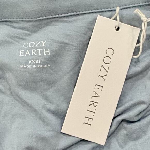 NWT Cozy Earth Women’s Size XXXL 3XL Powder Blue Bamboo Short Sleeve Pajama Top - Picture 2 of 5